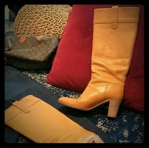 J Crew leather high heel boots